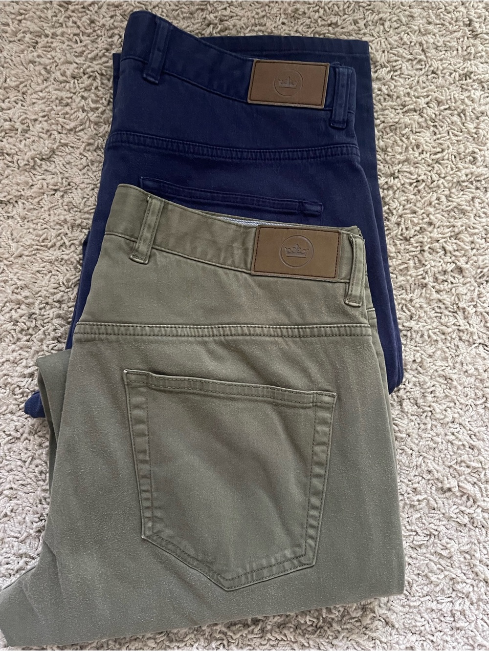 Peter Millar Men’s Pants Bundle – Size 32 Navy Olive Green Jean Style Golf wear